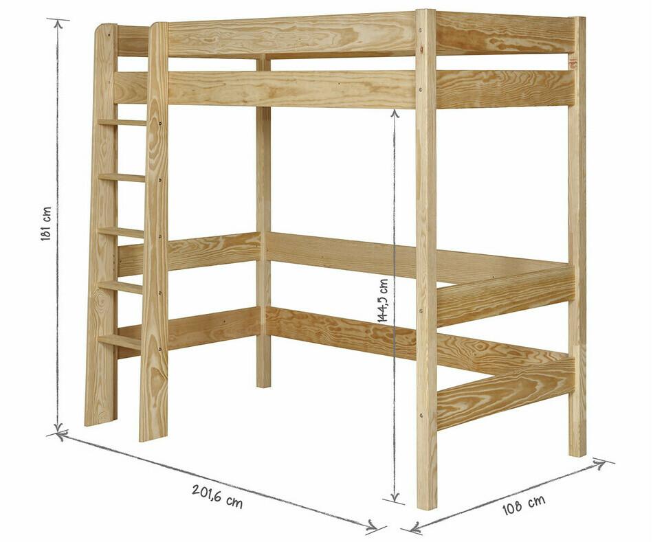Dimensions lit mezzanine Clay