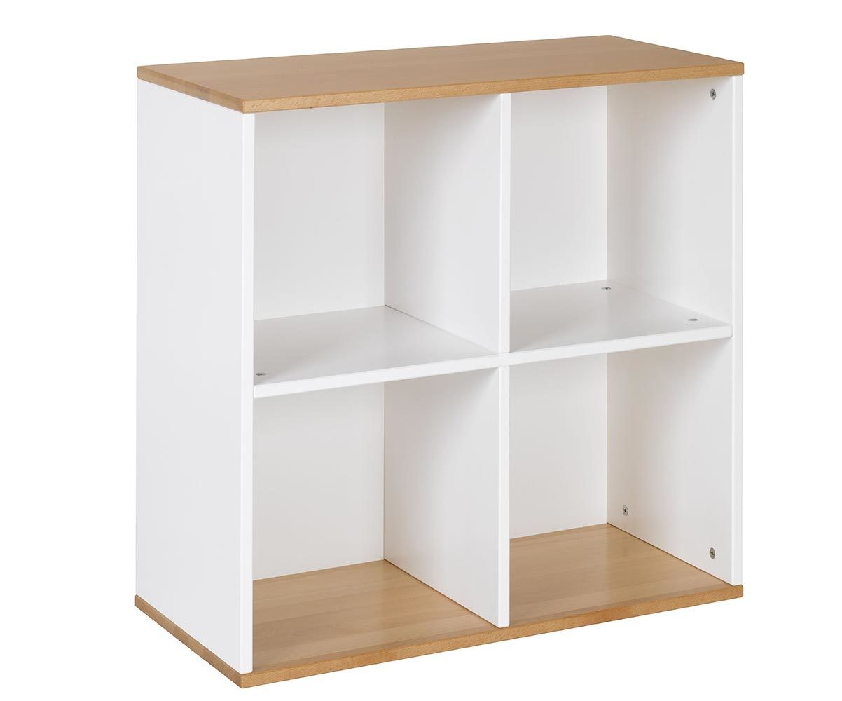 Meuble de rangement 4 cases - blanc, Chambre et rangement