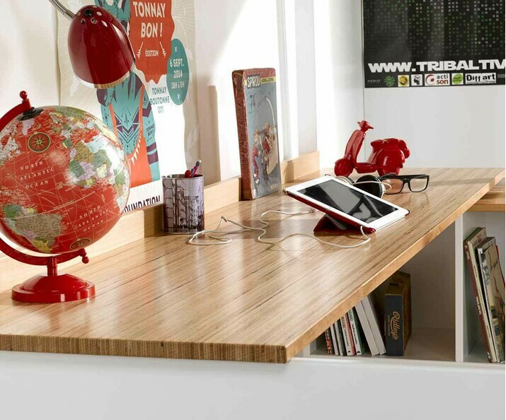 Bureau intégré au Lit Mezzanine Clay