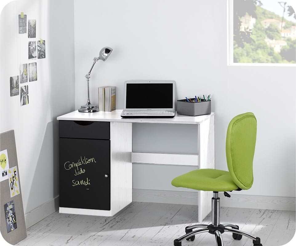 YELLOO - Bureau Avec Rangement Tiroirs (140x60 Cm) Grand Meuble Bureau Pour Ordinateur, Bureau Enfant Garcon, Pour U00e9tude, Smartworking, Table Bureau Gain De Place Design Moderne (Mod. Elegant Blanc
