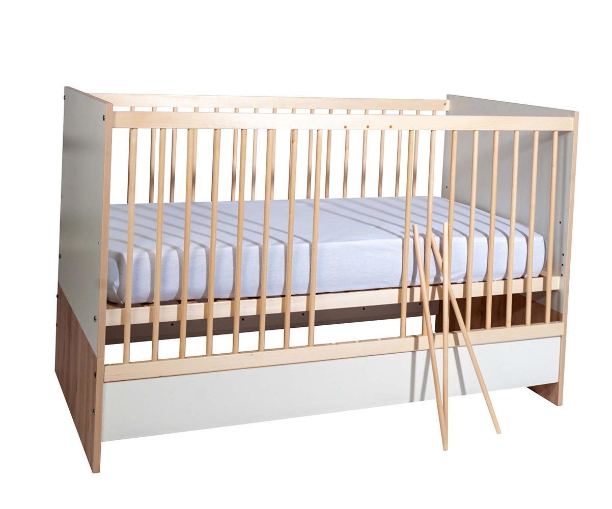 Lit Bebe Evolutif Yume 3 Hauteurs De Sommier 3 Barreaux Amovibles