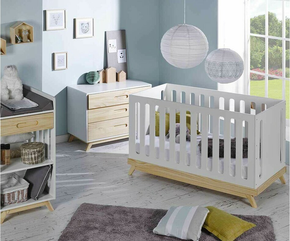 Mini Chambre Bebe Songe Blanche Et Bois En Pin Massif Et Mdf Mini Chambre Bebe Songe Blanche Et Bois En Pin Massif Et Mdf