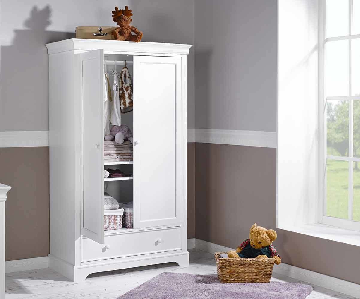 Armoire Penderie Enfant Maya 120cm Blanc