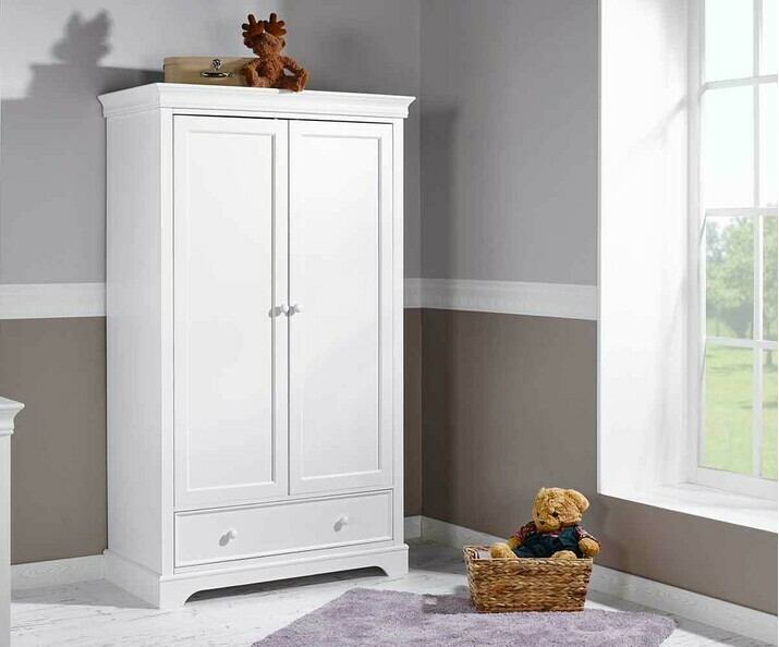 Armoire Enfant Rimi 2 portes avec penderie. Bois Massif. 2 coloris