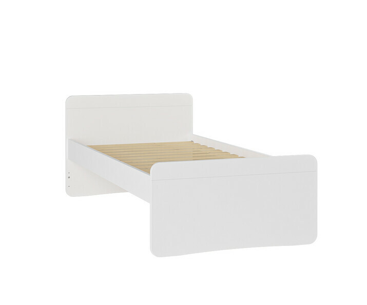 Vue du lit Willow blanc avec sommier