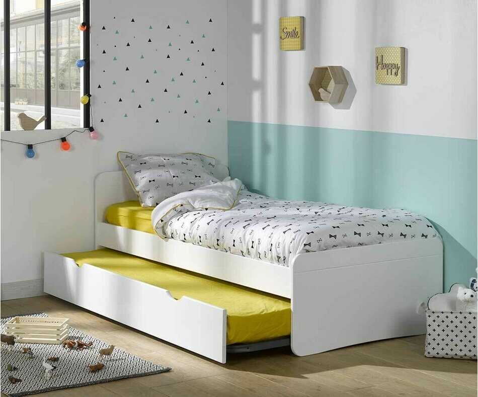 Lit Enfant Gigogne Willow Blanc sur élevé
