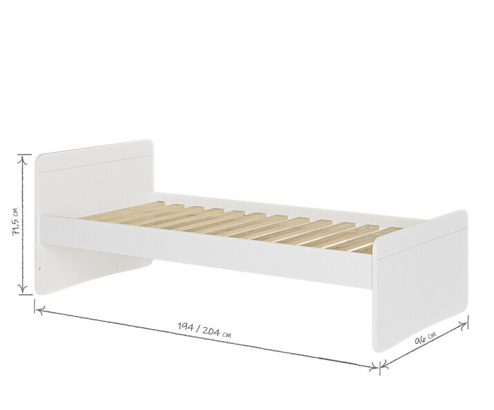 Dimensions du lit blanc seul
