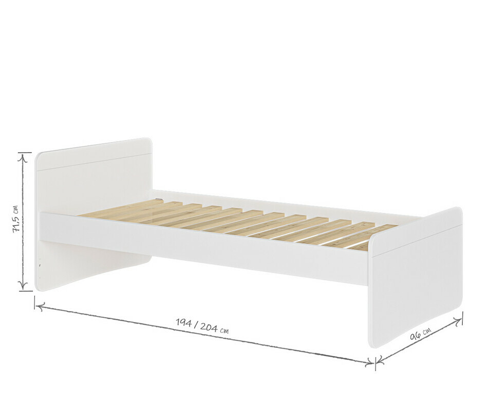 Dimensions du lit blanc seul