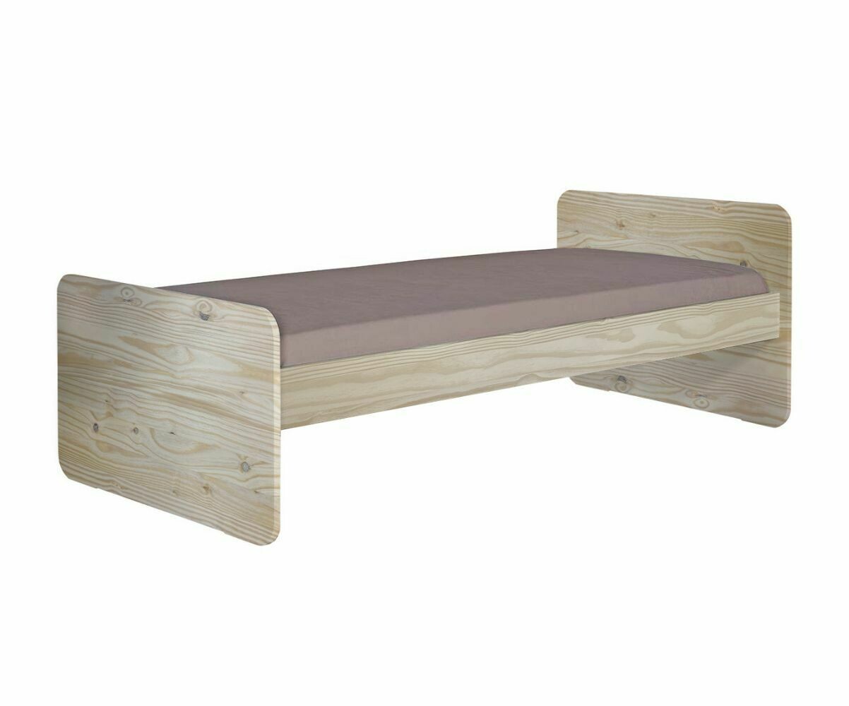 Lit enfant avec sommier et matelas Lemon Bois naturel 90x190 cm/Opt:Matelas Airfresh 15 cm