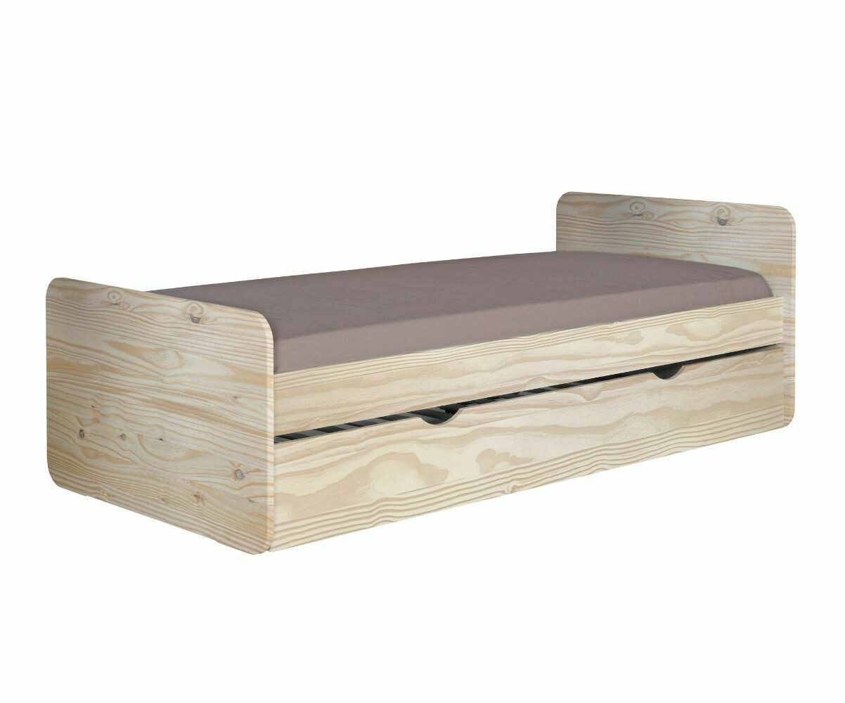 Lit gigogne enfant Lemon Bois naturel 90x190 cm