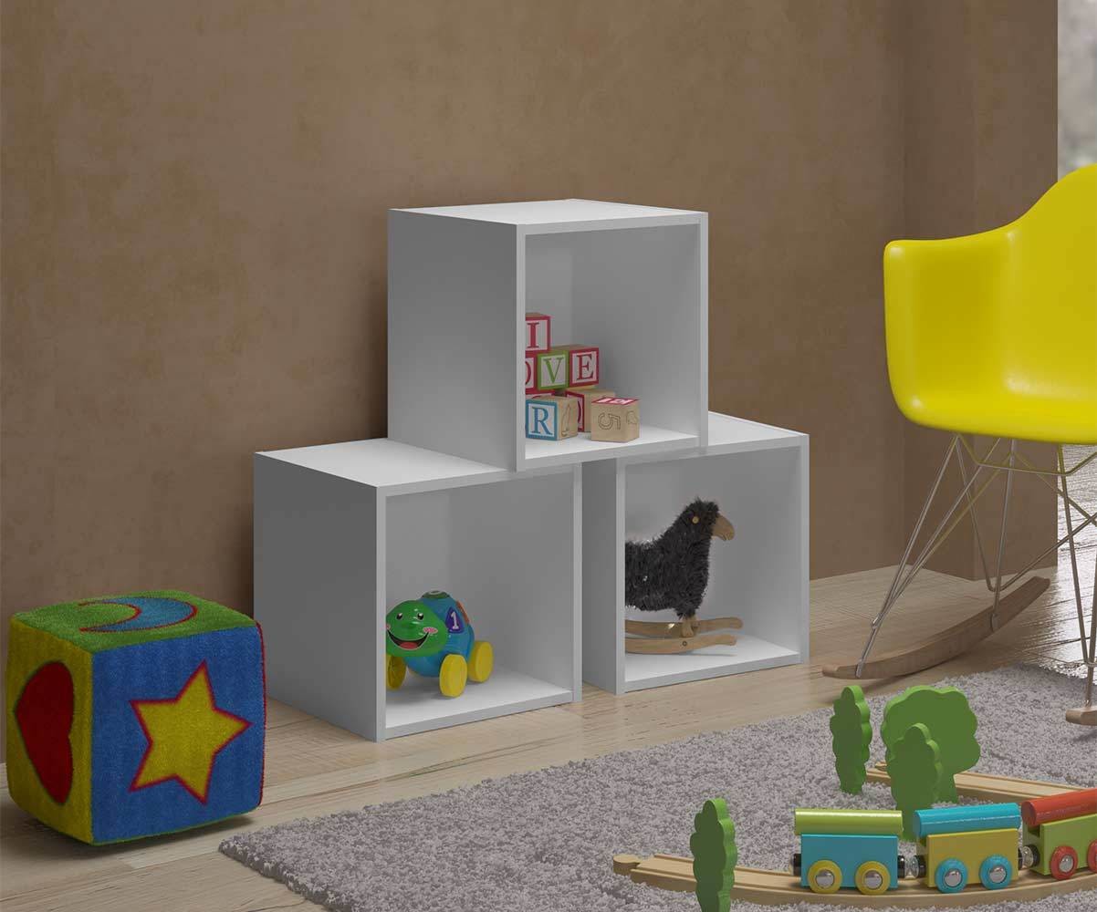 Rangement enfant armoire modulable 6 cubes fille