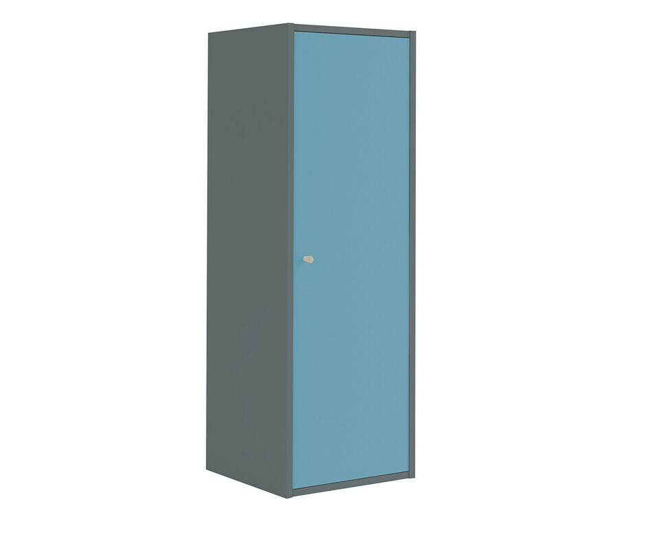 Meuble de Rangements Moov 3 Cases Grises avec une Porte Bleue
