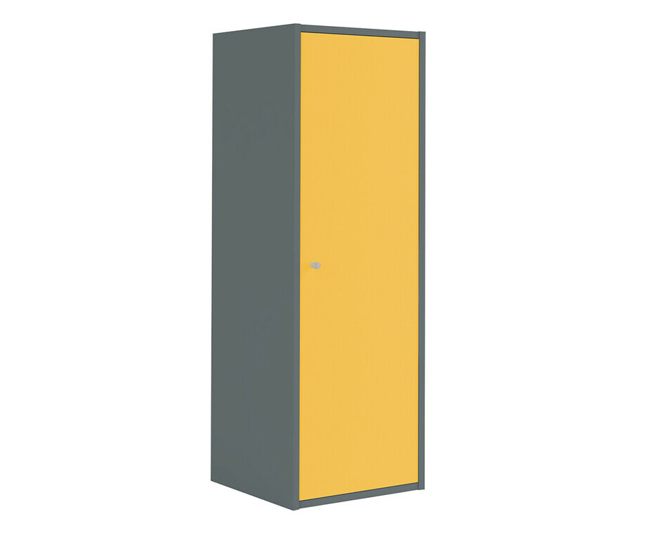 Meuble de Rangements Moov 3 Cases Grises avec une Porte Jaune
