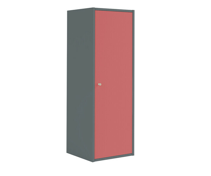 Meuble de Rangements Moov 3 Cases Grises avec une Porte Rose