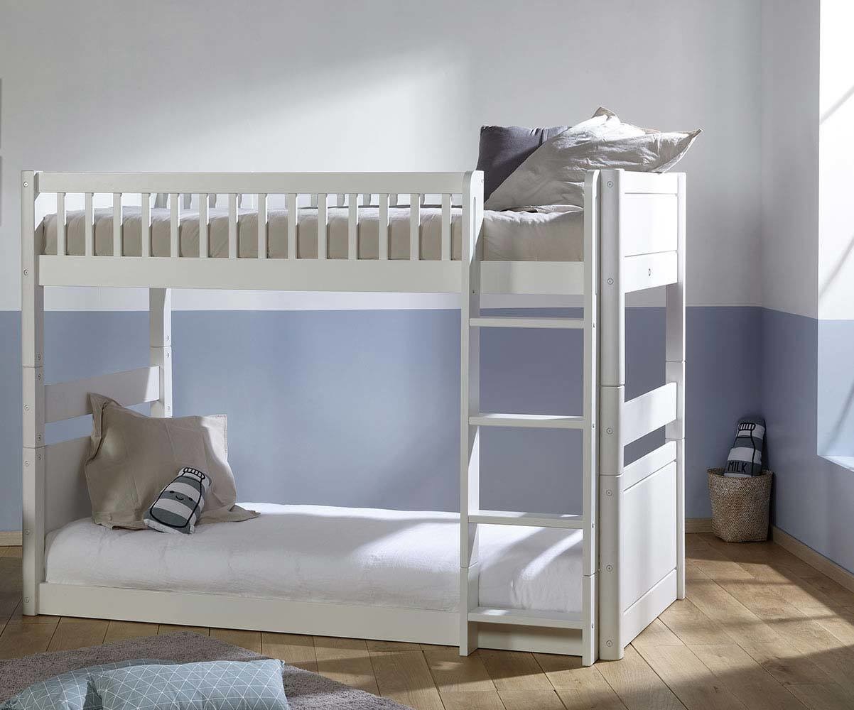 Lit superposé enfant évolutif couchage bas Rio Blanc 90x190 cm