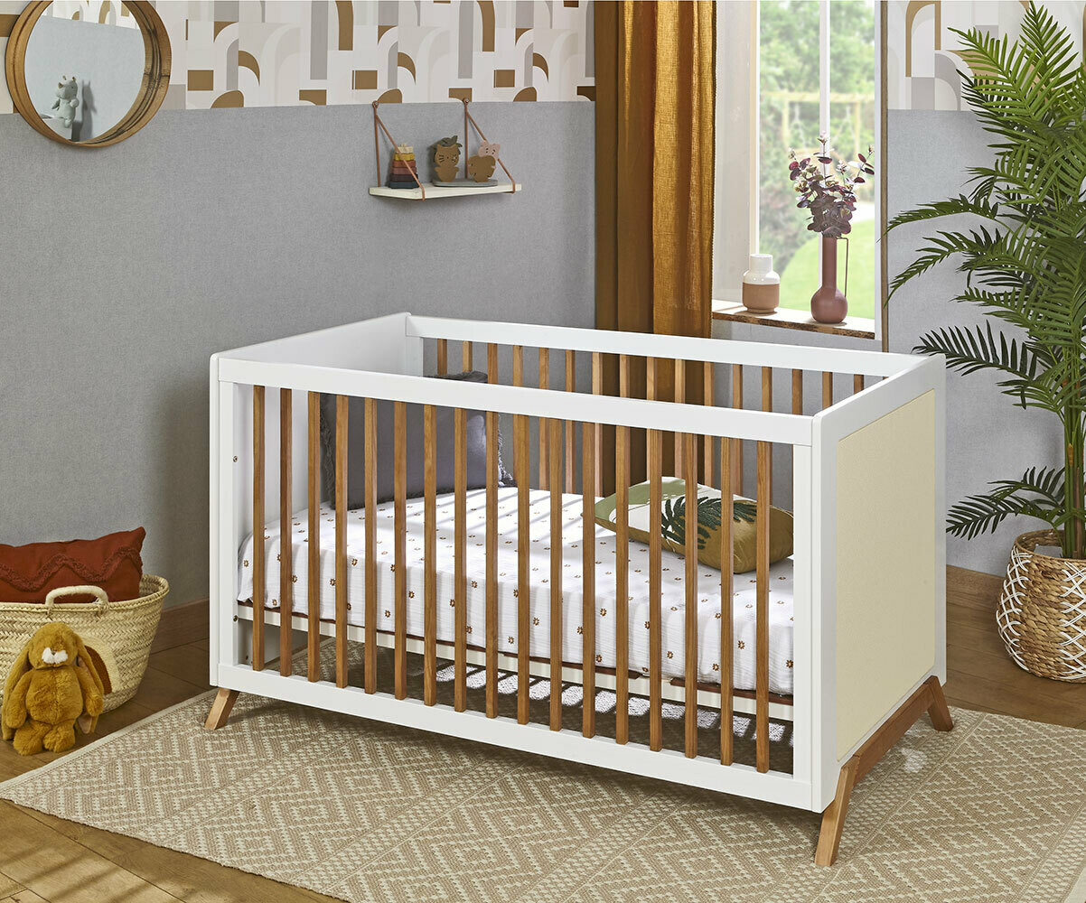 Lit bébé évolutif Rêve Blanc et bois 70x140 cm