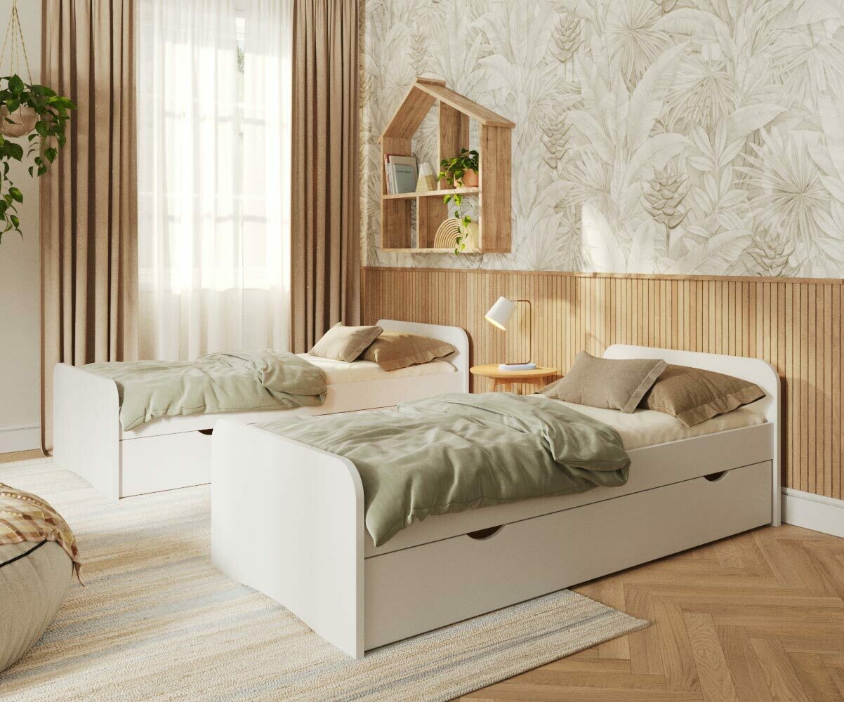 Lit ado avec sommier Twist Blanc 90x200 cm