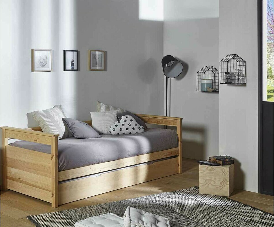 Pack Lit gigogne banquette brut avec matelas