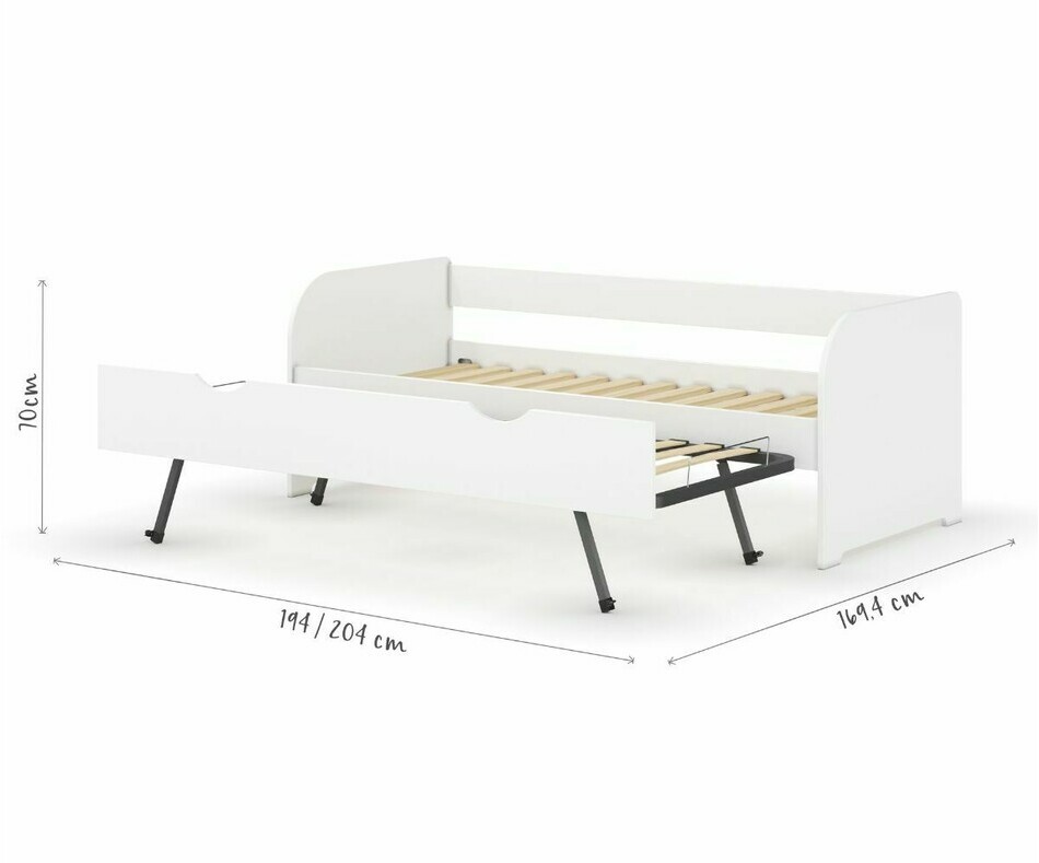 Dimensions lit gigogne Adulte ouvert