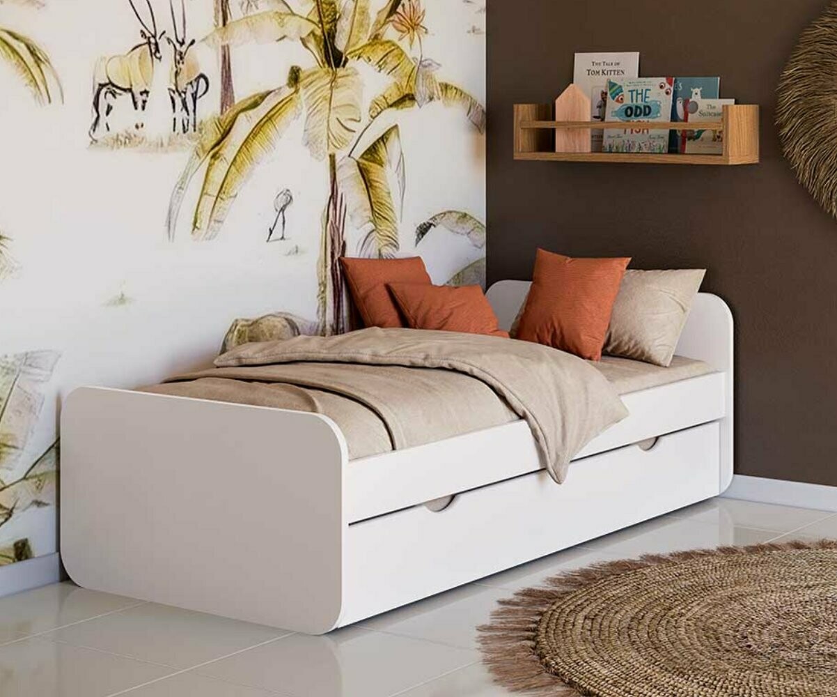 Lit gigogne ado avec 2 matelas Lemon Blanc 90x200 cm/Opt:Matelas Airfresh 15 cm