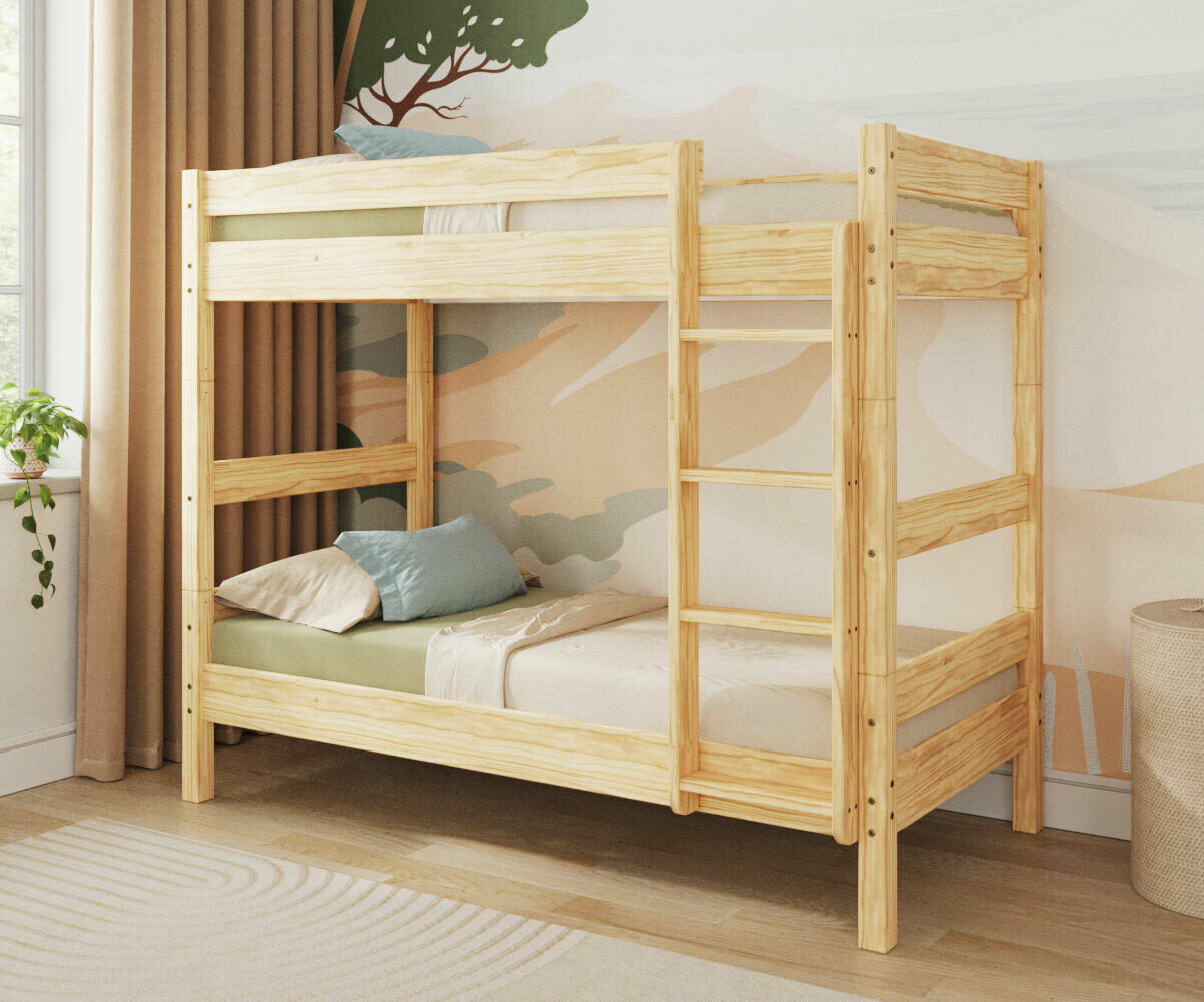 PROMO ! Lit superposé ado Wood Bois naturel 90x190 cm