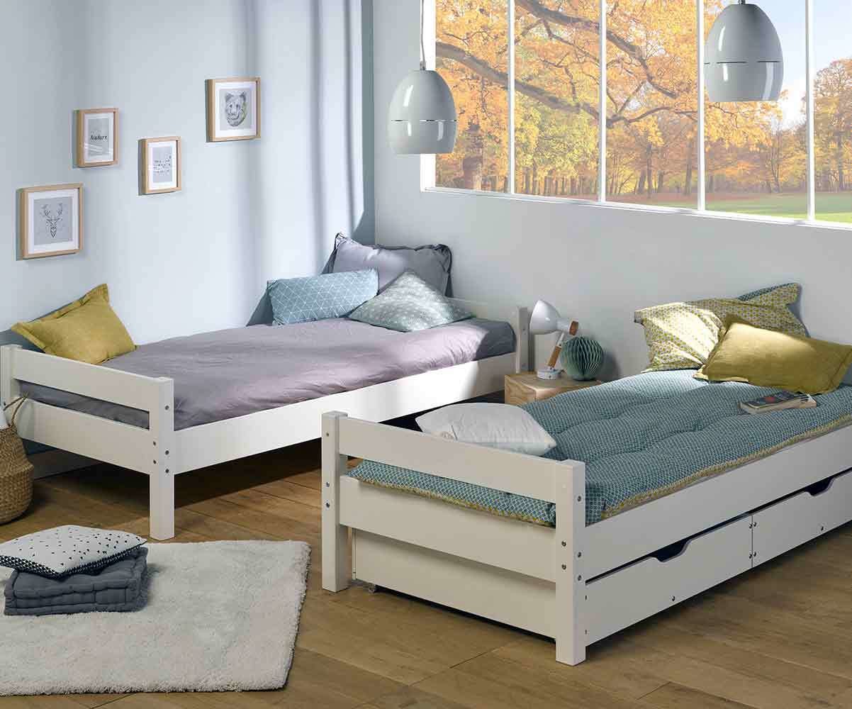Lit Superpose Adulte Wood Livre Avec Matelas Gain De Place