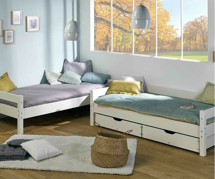Tiroirs de Rangement Blanc pour Superposé Wood