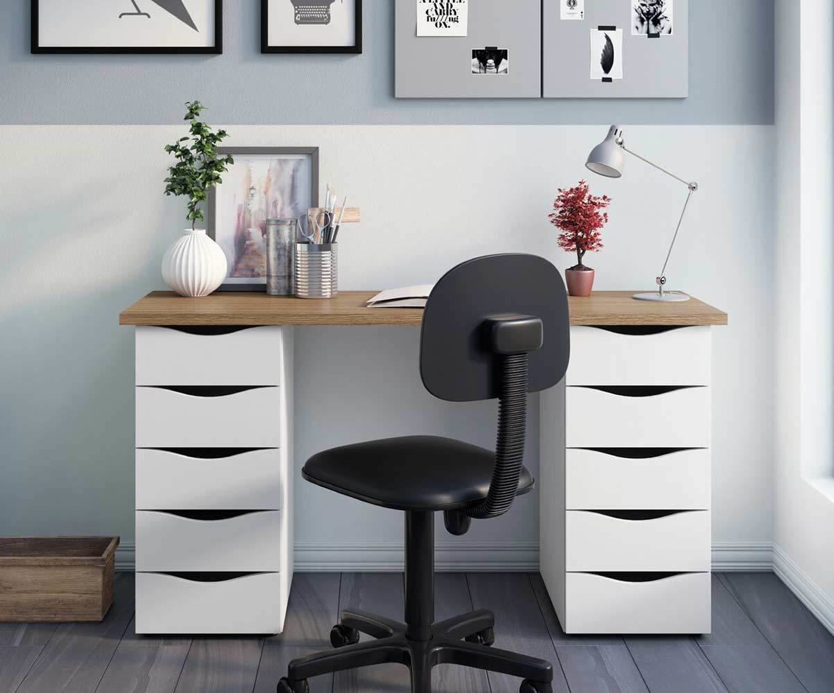 Bureau Moderne Blanc avec Rangement pour bureau