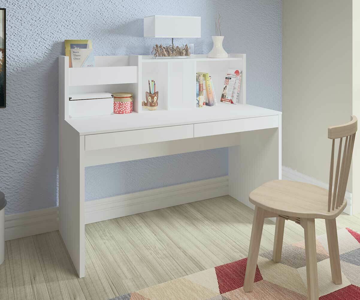 Bureau ado avec rangements Iléo Blanc