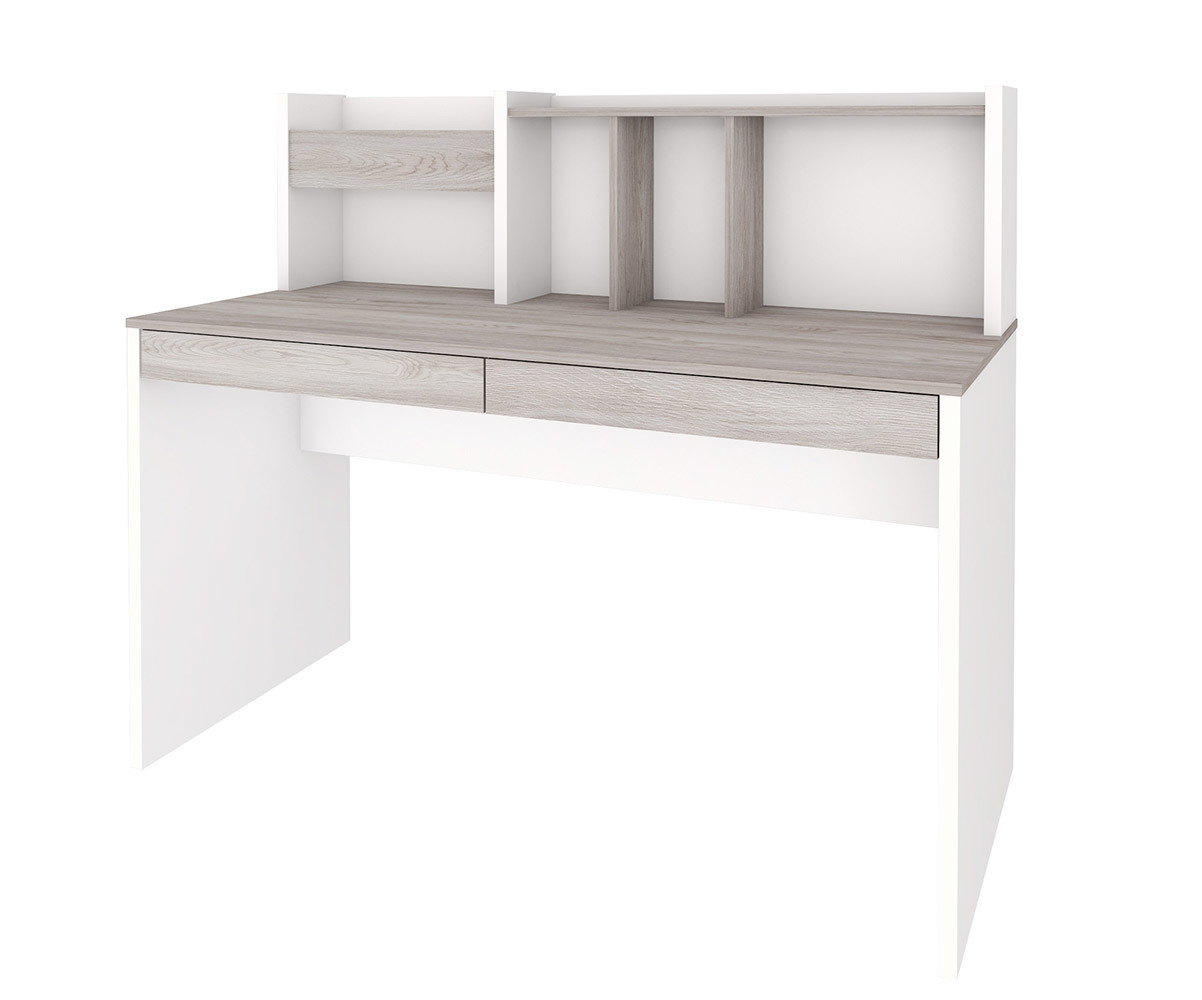 Bureau adulte avec rangements Iléo Blanc et bois