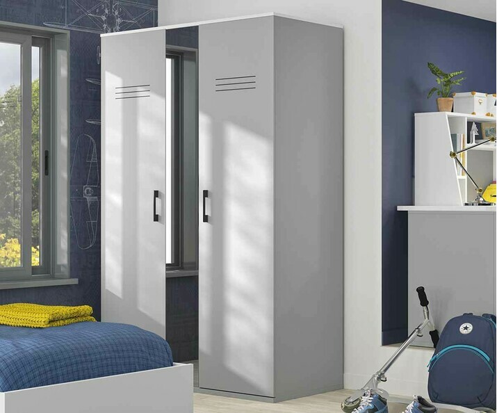 Grande armoire trois portes PLANO pour chambre adolescent