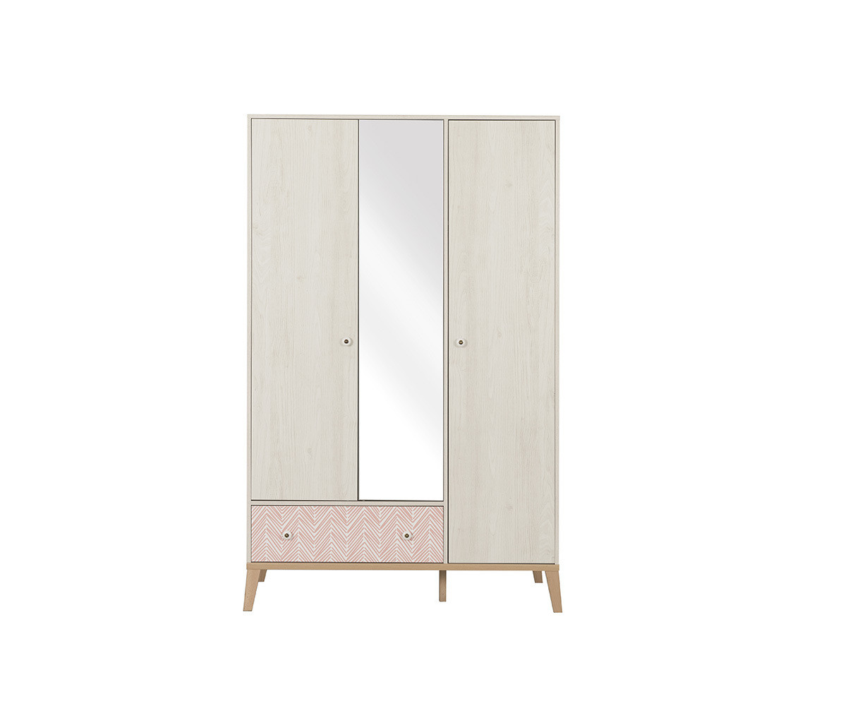 Armoire Enfant Malte 3 Portes Avec 1 Miroir Fabrication Francaise
