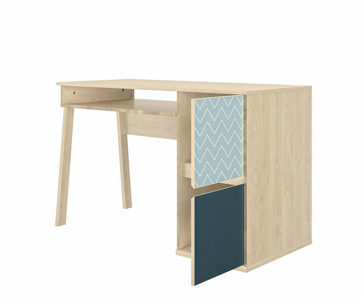 Bureau Enfant Pearl Avec Caisson Et Niche De Rangement Made In France