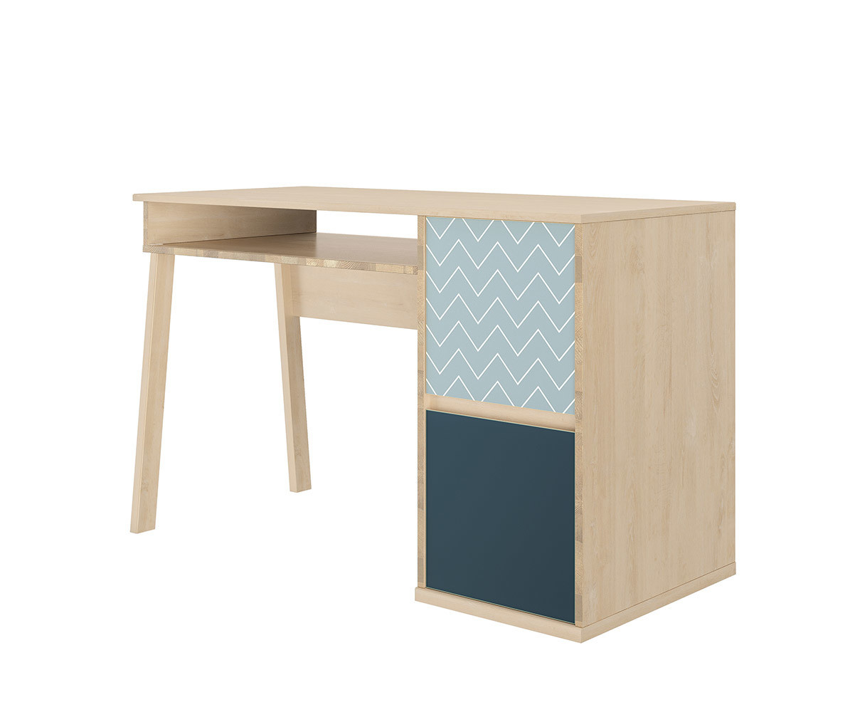 Bureau Enfant Pearl Avec Caisson Et Niche De Rangement Made In France