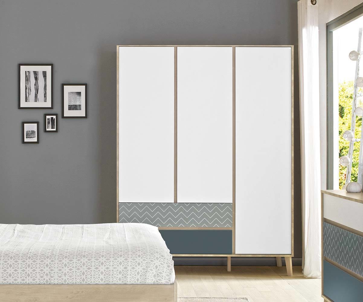 Armoire ado Pearl Blanc et bois