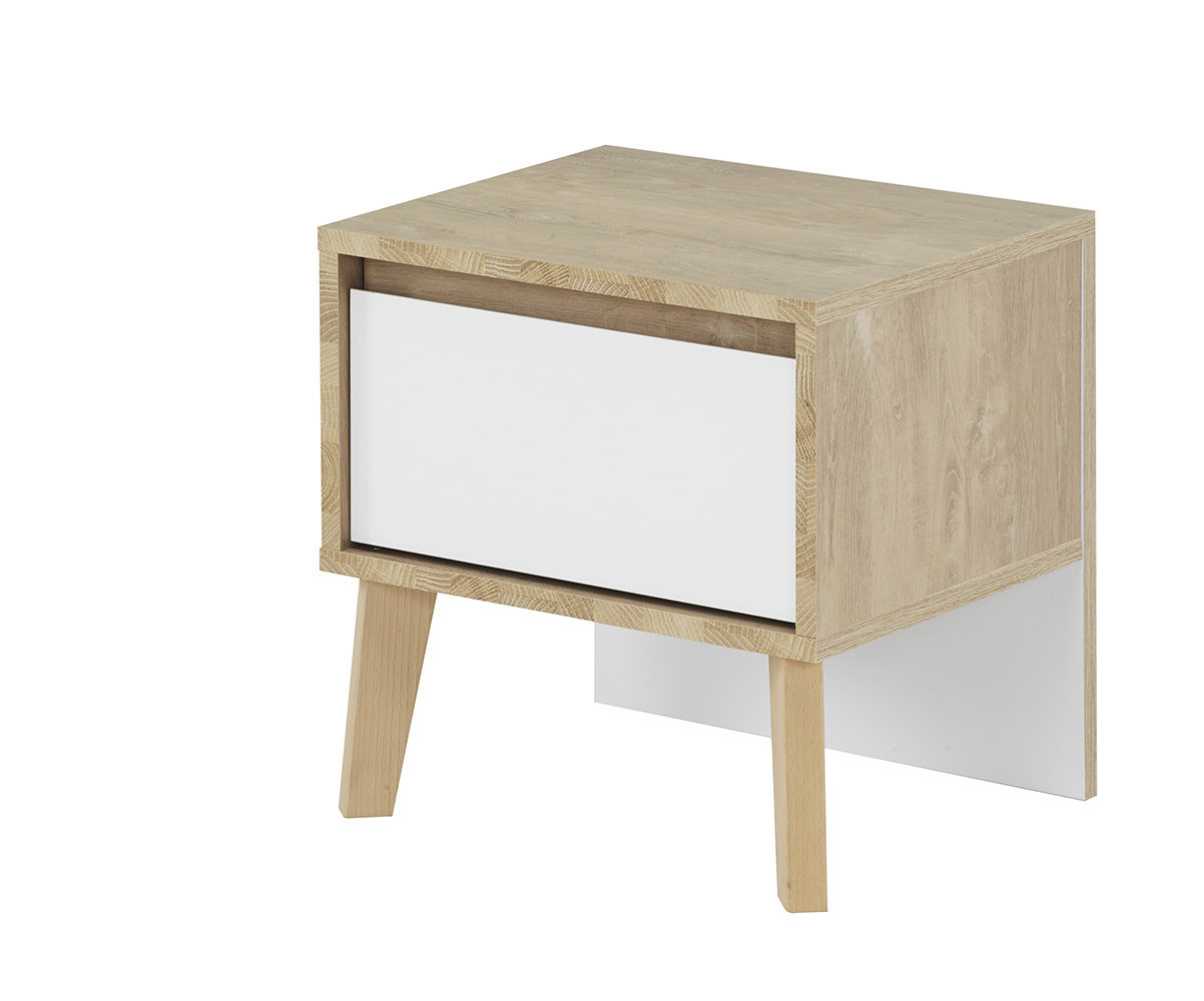 Chevet ado Pearl Blanc et bois