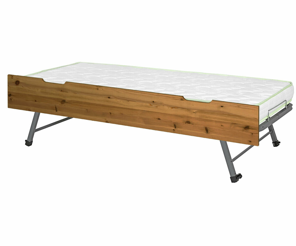 Sommier gigogne adulte avec façade Zou Ciré miel 90x190 cm