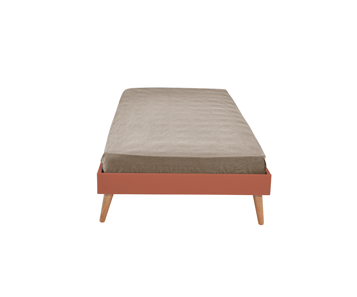 Lit ado avec pieds, sommier et matelas Honey Bois naturel 120x190 cm