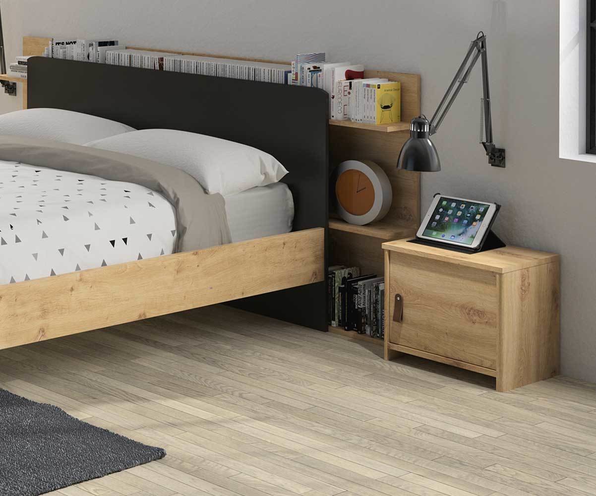 Chevet ado Ory Noir et bois