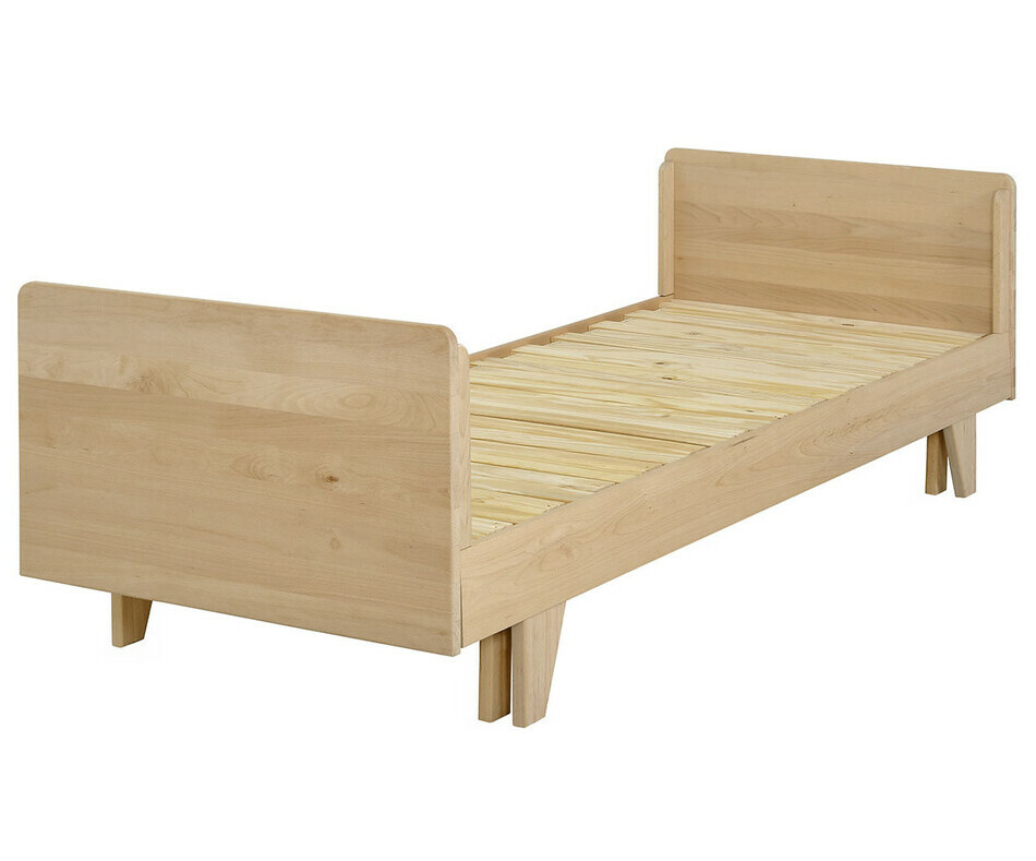 Lit gigogne adulte Nature avec sommier en bois 
