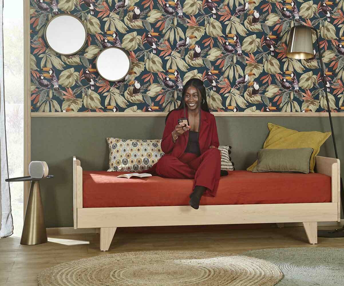 Lit gigogne adulte avec matelas Nature Bois naturel 80x200 cm/Opt:1 couchage