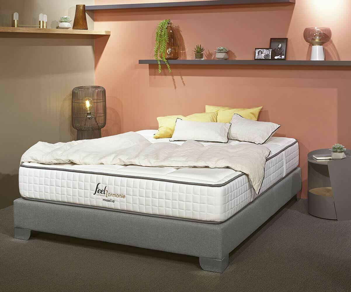 Sommier tapissier adulte double Divo Gris clair 120x190 cm