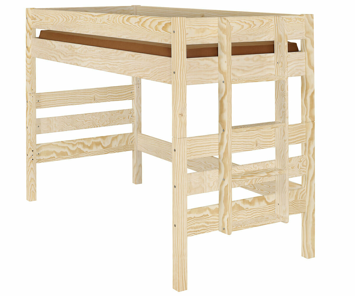 Lit mi-hauteur enfant Kids Bois naturel 90x200 cm