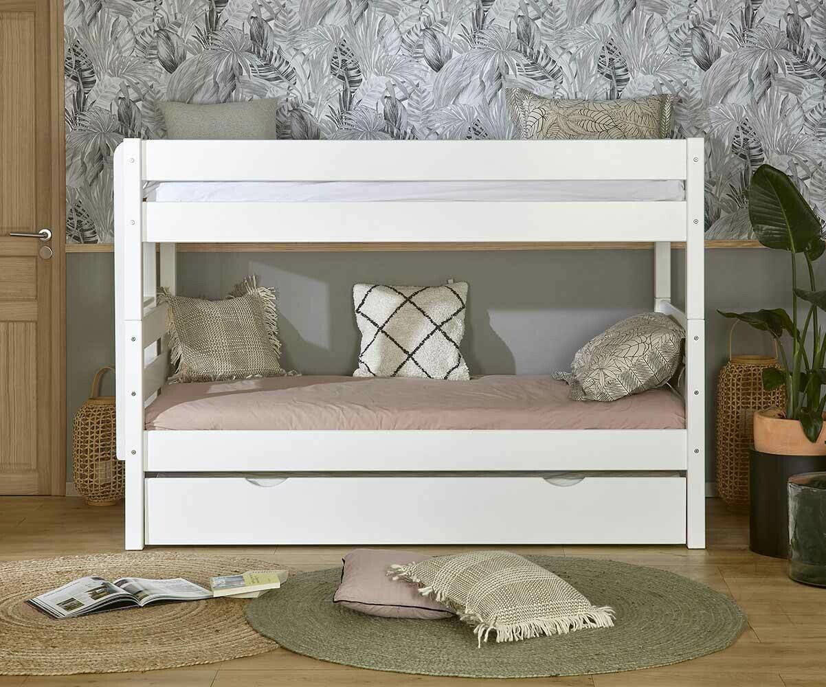 Lit superposé ado bas Kids Blanc 90x200 cm
