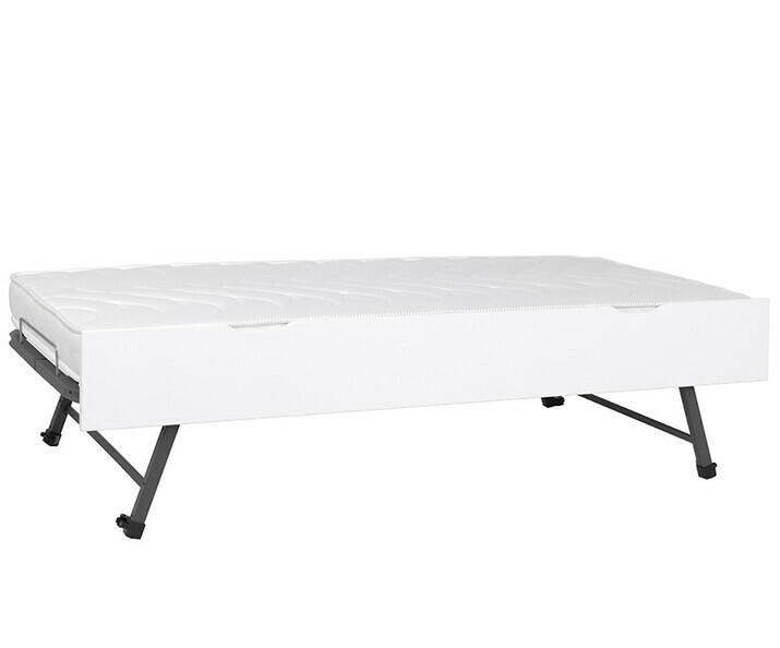 Sommier gigogne blanc avec matelas