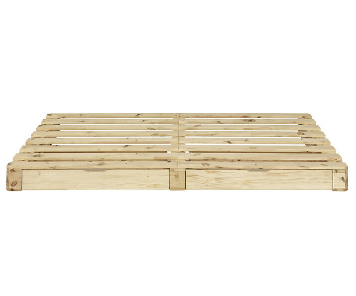 Lit ado Aro en bois naturel avec tiroir de rangement