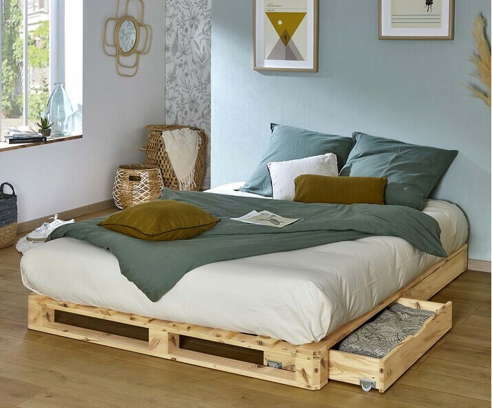 Lit palette adulte avec matelas - Aro