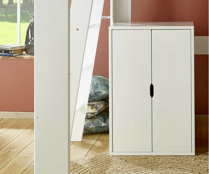 Armoire dressing bébé design en bois blanc 2 portes - Maxim