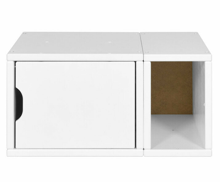 Rangement 1 porte avec niche ado en bois Rimi blanc