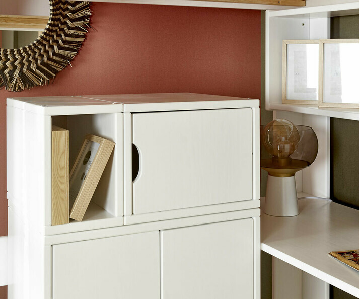 Armoire Adulte avec rangements caisson et porte - Rimi